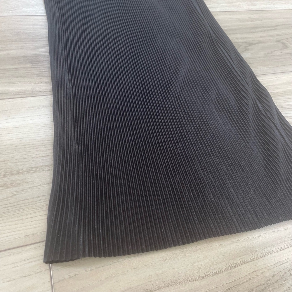 WAYF Black Wideleg Elastic Waist Pleated Pinstripe Trousers Pants Size XL - Picture 3 of 5